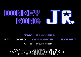 Donkey Kong Junior title screen for Atari 7800